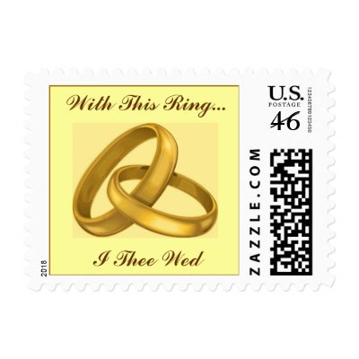 Linked Wedding Rings Postage Stamp by cowboyjenn