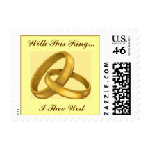 Linked Wedding Rings Postage Stamp