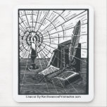 Linocut of Book and Candle By Ken Swanson mousepads
