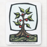 Linocut of Fruit Tree By Ken Swanson mousepads