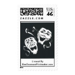 Linocut with Comedy/Tragedy Masks By Ken Swanson stamps