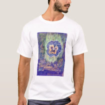Linoleum Block Print of Pansy t-shirts