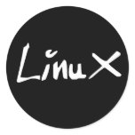 Linux (black) sticker