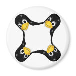 LINUX TUX 4 HEADS magnets