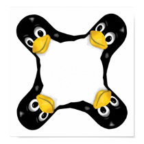 LINUX TUX 4 HEADS posters