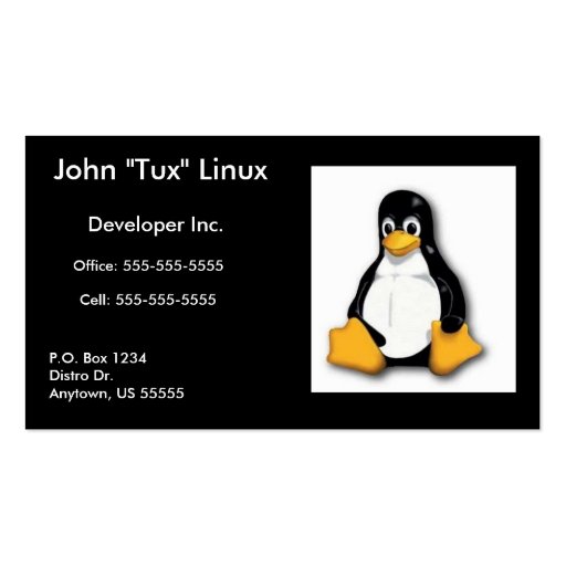 Linux Tux Business Card