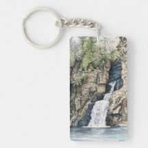 Linville Falls Keychain Rectangle Acrylic Keychain