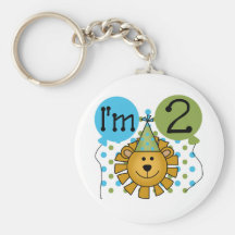 Lion 2nd Birthday T-shirts and Gifts Keychain
