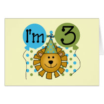 Lion 3rd Birthday T-shirts and Gifts Greeting Cards