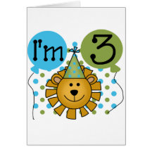 Lion 3rd Birthday T-shirts and Gifts Card