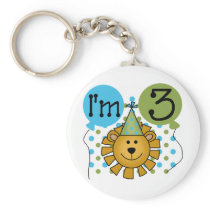 Lion 3rd Birthday T-shirts and Gifts Key Chains