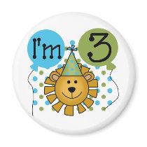 Lion 3rd Birthday T-shirts and Gifts Refrigerator Magnet