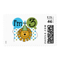 Lion 3rd Birthday T-shirts and Gifts Stamps