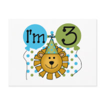 Lion 3rd Birthday T-shirts and Gifts Postcard