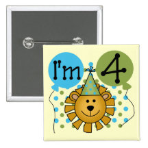 Lion 4th Birthday T-shirts and Gifts Pins