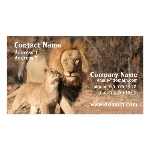 Lion and Cub Business Card (front side)