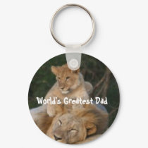 Lion and Cub - World's Greatest Dad keychains by dkmfulton Lion and Cub - World's Greatest Dad keychains