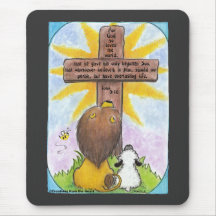 Lion and Lamb At the Cross Mouse Pad