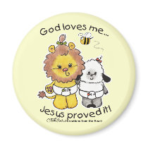 Lion and Lamb Babies Magnet