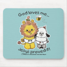 Lion and Lamb Babies Mouse Mat