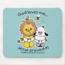 Lion and Lamb Babies Mouse Mat