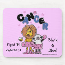 Lion and Lamb Boxers-Make Cancer Black and Blue Mousepad