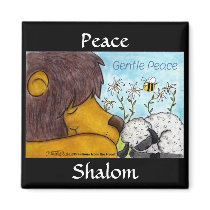 Lion and Lamb Gentle Peace Fridge Magnet