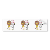 Lion and Lamb Heart Patches Bumper Stickers