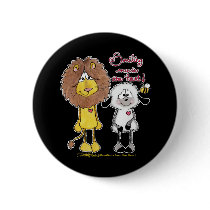Lion and Lamb Heart Patches buttons
