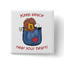 Lion and Lamb pocket pals buttons