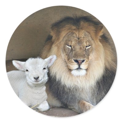 lion and lamb sticker