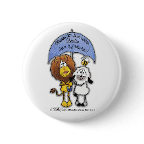 Lion and Lamb Under Umbrella buttons