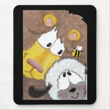 Lion and Lamb Up Close Mouse Pad