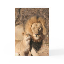 Lion and Lion Cub Greeting Card