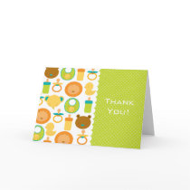Lion and Teddy Bear Baby Shower Thank You Card