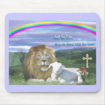 lion and the lamb mousepad