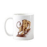 lion attacking crouching mug