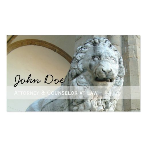 Lion Attorney business card (front side)