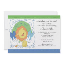 Lion Baby Boy Baby Shower Custom Invite