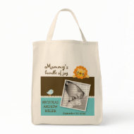 Lion & Birdie Custom Photo Diaper Bag :: aqua bag