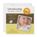 Lion & Birdie Designer Birth Announcement (yellow) invitations by BabyShoppe Lion & Birdie Designer Birth Announcement (yellow) invitations