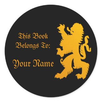 Lion Book Label Sticker sticker