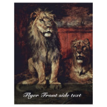 Lion By Meyerheim Paul Friedrich (Best Quality) Flyer Design