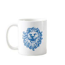 Lion Champ 2 Blue Coffee Mugs