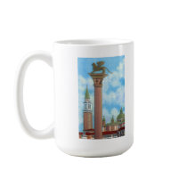 Lion Column, Piazza San Marco mugs by DavidHinchenDesign Lion Column, Piazza San Marco mugs