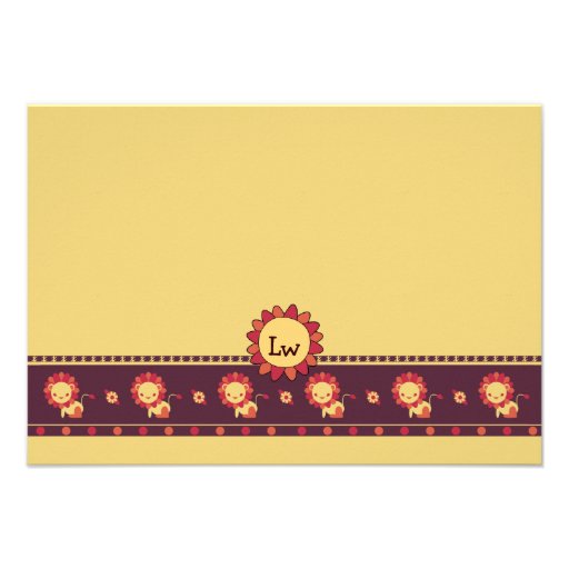 Lion Country Children's Personalized Stationery Announcements