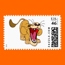 Lion cub cartoon postage