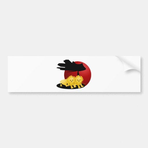 Lion Cub Pair on African Savanna Bumper Sticker