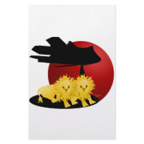 Lion Cub Pair on African Savanna stationery by Paintedlynx Lion Cub Pair on African Savanna stationery