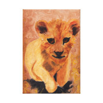 Lion Cub Stretched Canvas Print